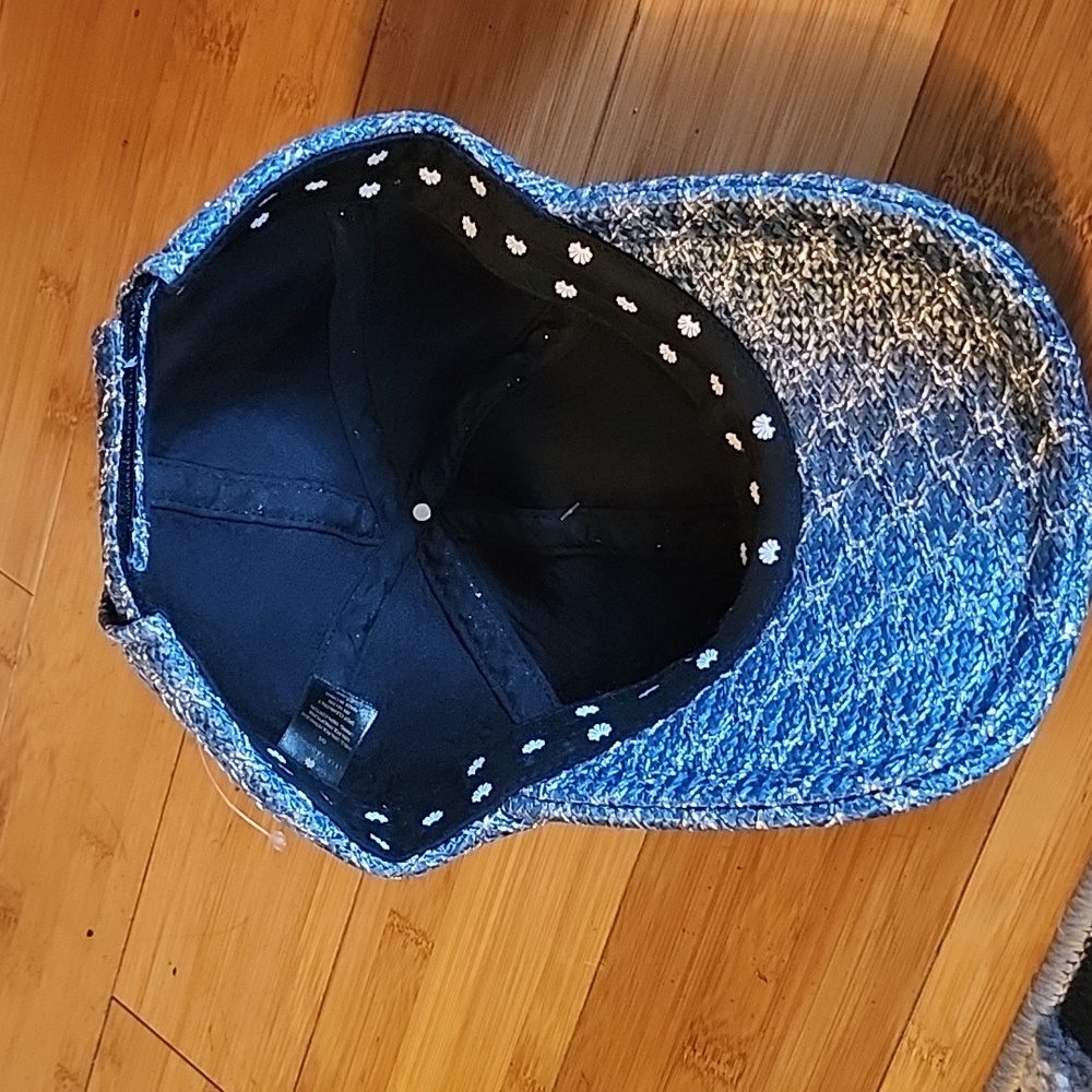 Lele Sadoughi Blue RAFFIA BASEBALL Hat NEVER WORN - Picture 8 of 8